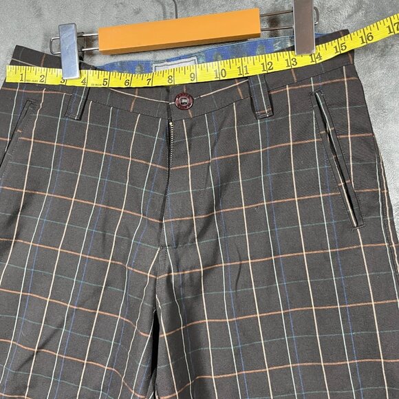 Matix Shorts Mens Brown Size 30  Bogart Plaid Skate Chino Pockets - Picture 9 of 12